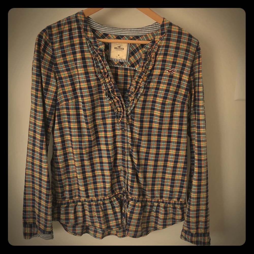 Like new Hollister plaid blouse
